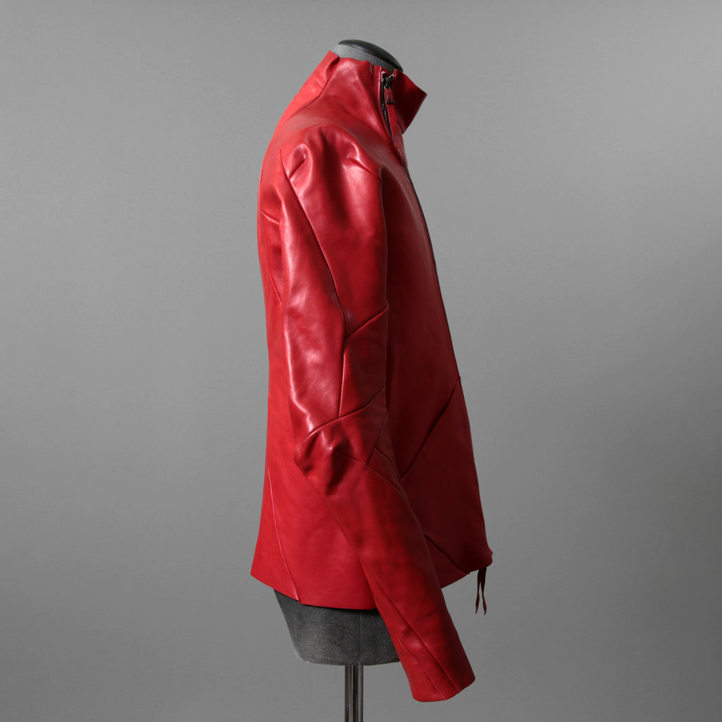 超希少カラー 未使用 LEON EMANUEL BLANCK レオンエマニュエルブランク / Distortion Aviator Jacket / GUIDI Horse Leather / size 48 (RED) レザー ジャケット