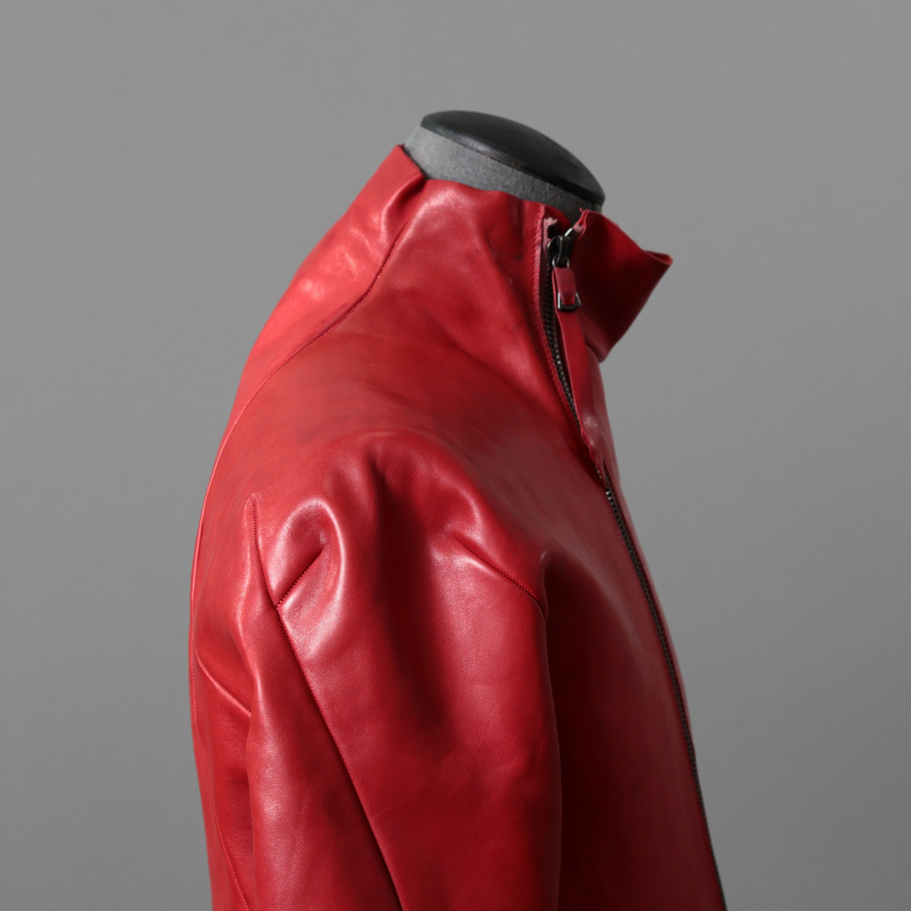 超希少カラー 未使用 LEON EMANUEL BLANCK レオンエマニュエルブランク / Distortion Aviator Jacket / GUIDI Horse Leather / size 48 (RED) レザー ジャケット