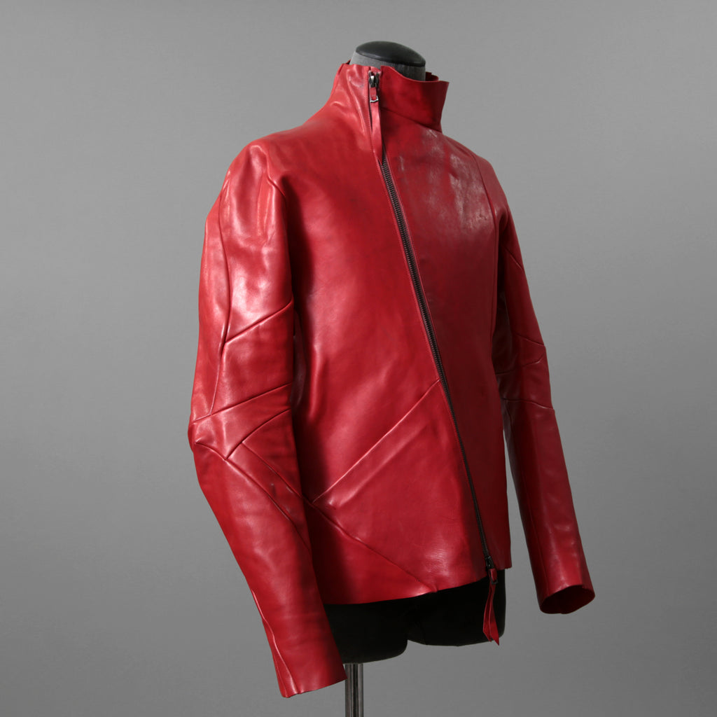 超希少カラー 未使用 LEON EMANUEL BLANCK レオンエマニュエルブランク / Distortion Aviator Jacket / GUIDI Horse Leather / size 48 (RED) レザー ジャケット