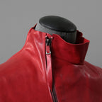 超希少カラー 未使用 LEON EMANUEL BLANCK レオンエマニュエルブランク / Distortion Aviator Jacket / GUIDI Horse Leather / size 48 (RED) レザー ジャケット