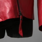 超希少カラー 未使用 LEON EMANUEL BLANCK レオンエマニュエルブランク / Distortion Aviator Jacket / GUIDI Horse Leather / size 48 (RED) レザー ジャケット
