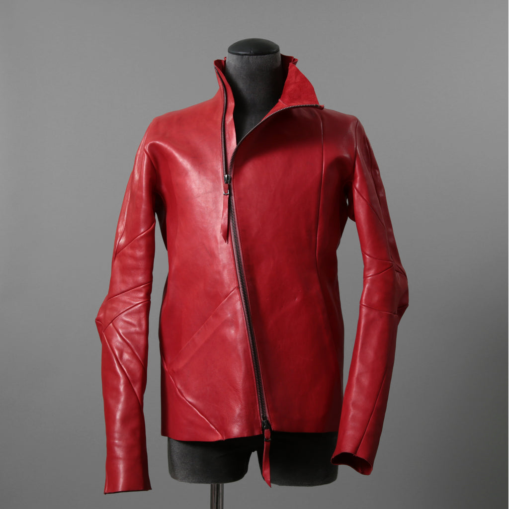超希少カラー 未使用 LEON EMANUEL BLANCK レオンエマニュエルブランク / Distortion Aviator Jacket / GUIDI Horse Leather / size 48 (RED) レザー ジャケット
