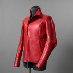 超希少カラー 未使用 LEON EMANUEL BLANCK レオンエマニュエルブランク / Distortion Aviator Jacket / GUIDI Horse Leather / size 48 (RED) レザー ジャケット