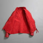 超希少カラー 未使用 LEON EMANUEL BLANCK レオンエマニュエルブランク / Distortion Aviator Jacket / GUIDI Horse Leather / size 48 (RED) レザー ジャケット