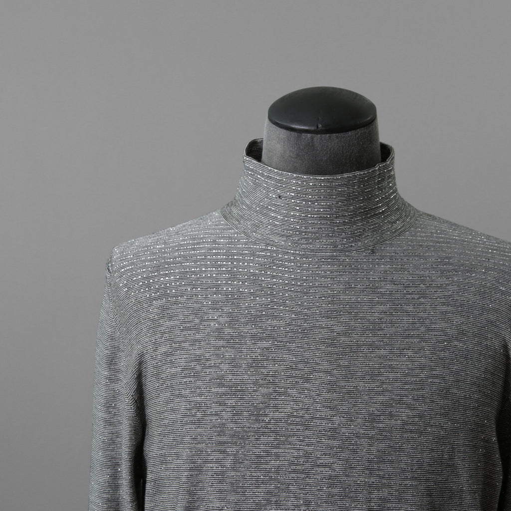 Dior ディオール / 19AW CD刺繍 ラメボーダーニット / 長袖ニット / 943M665AT050 / size M (GRAY)