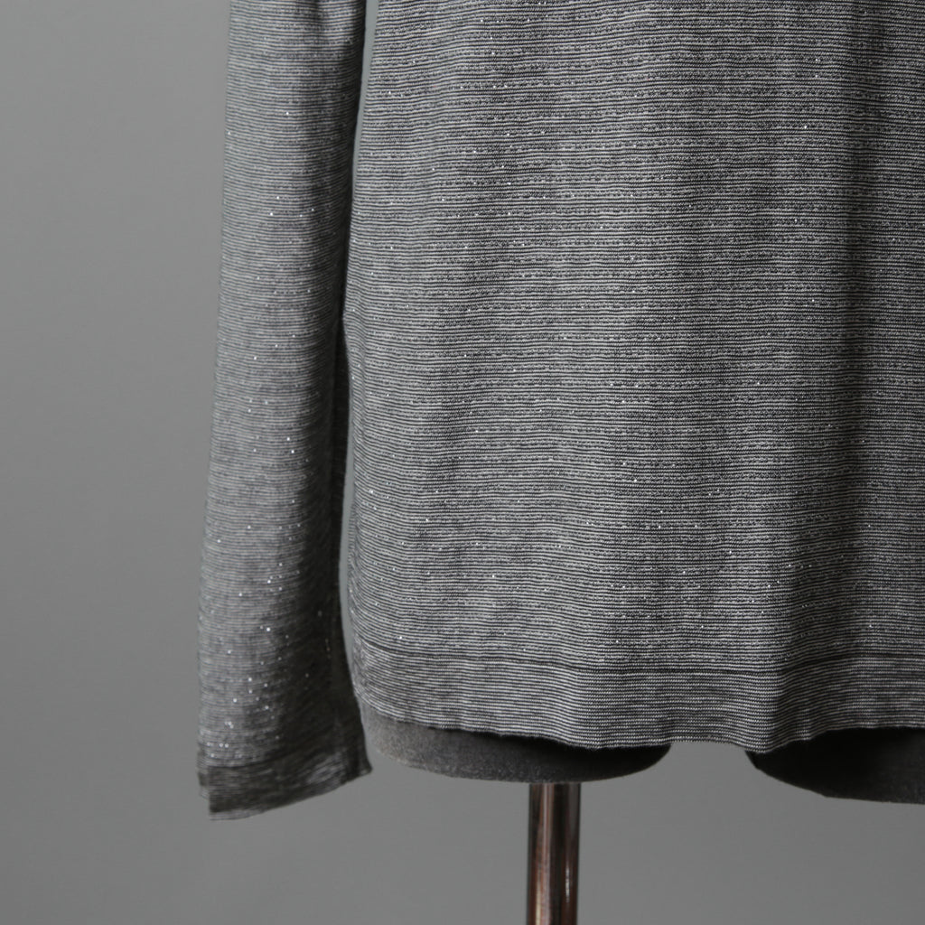 Dior ディオール / 19AW CD刺繍 ラメボーダーニット / 長袖ニット / 943M665AT050 / size M (GRAY)