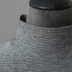 Dior ディオール / 19AW CD刺繍 ラメボーダーニット / 長袖ニット / 943M665AT050 / size M (GRAY)