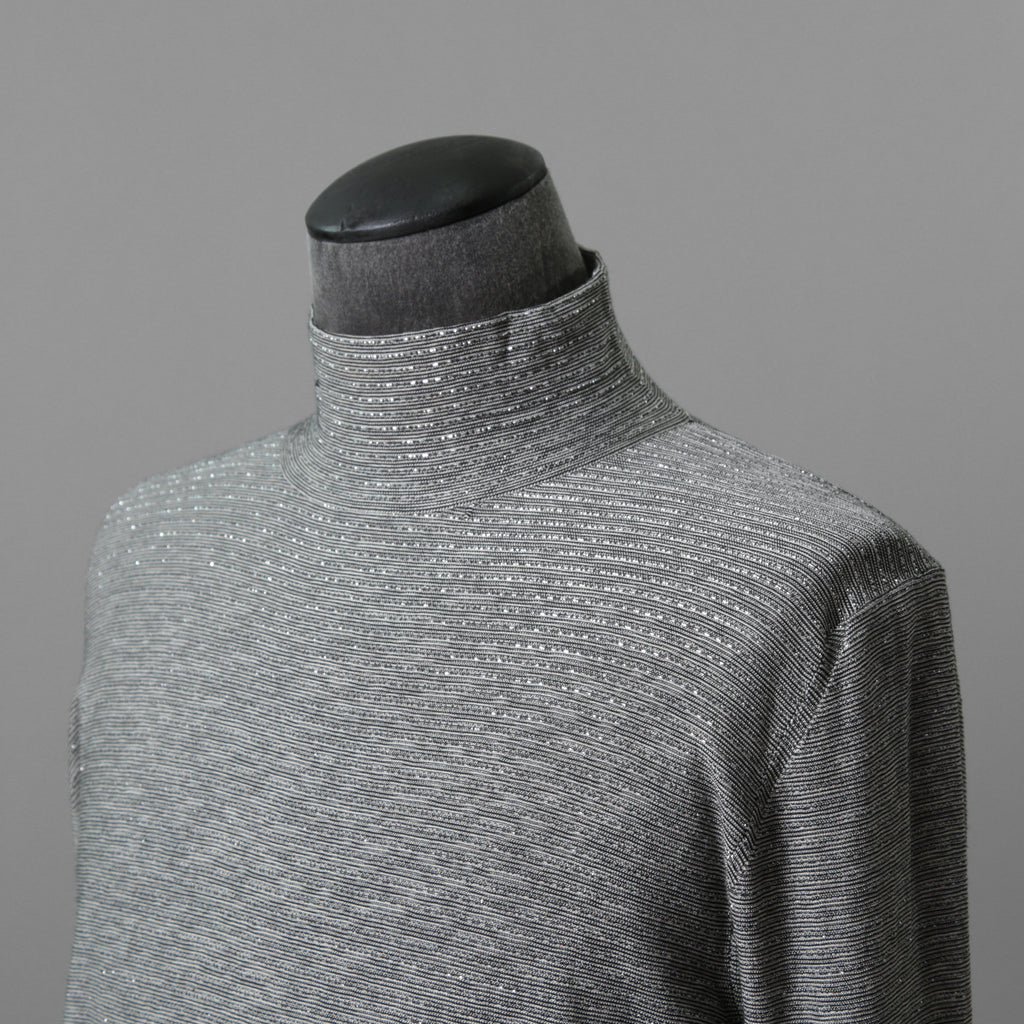 Dior ディオール / 19AW CD刺繍 ラメボーダーニット / 長袖ニット / 943M665AT050 / size M (GRAY)