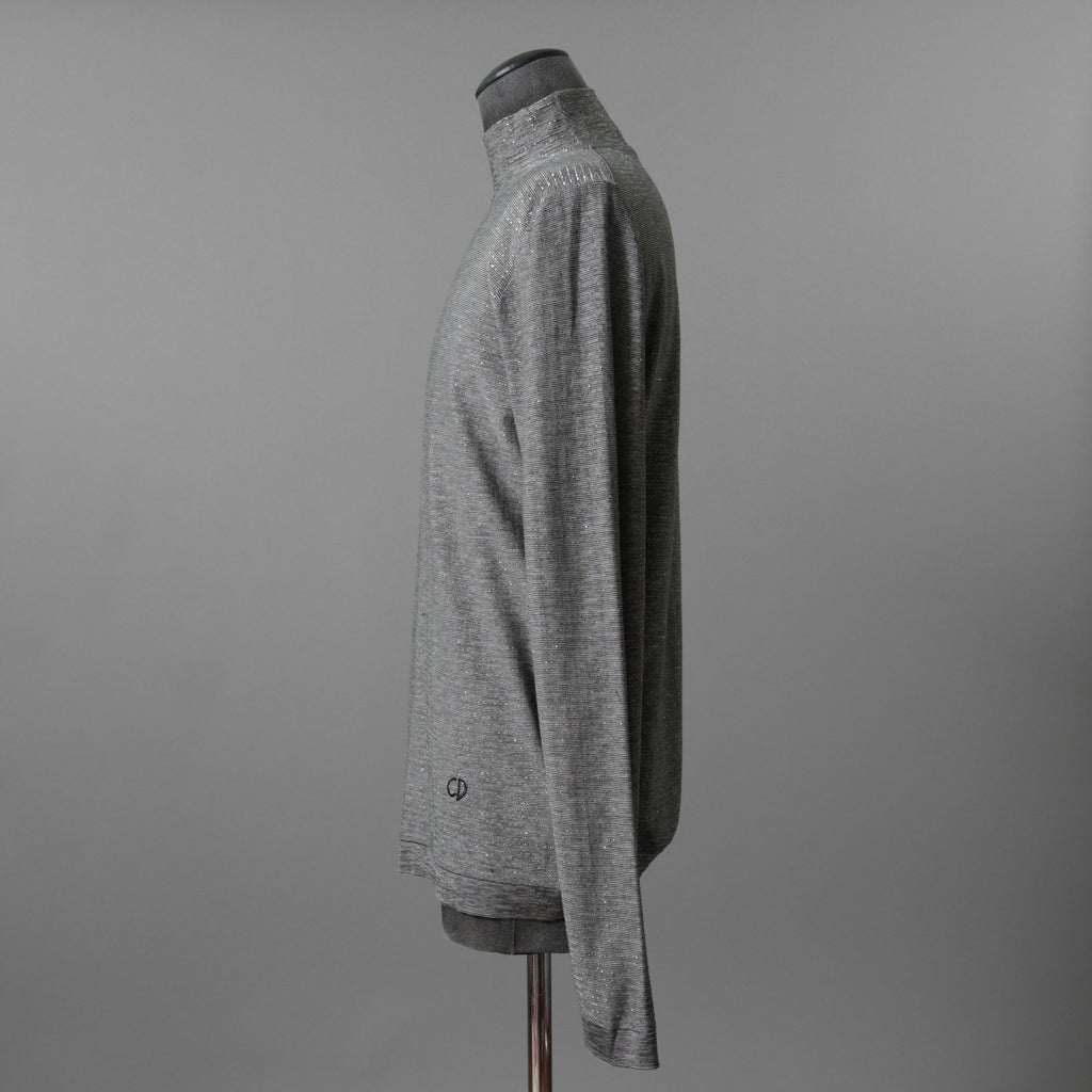 Dior ディオール / 19AW CD刺繍 ラメボーダーニット / 長袖ニット / 943M665AT050 / size M (GRAY)