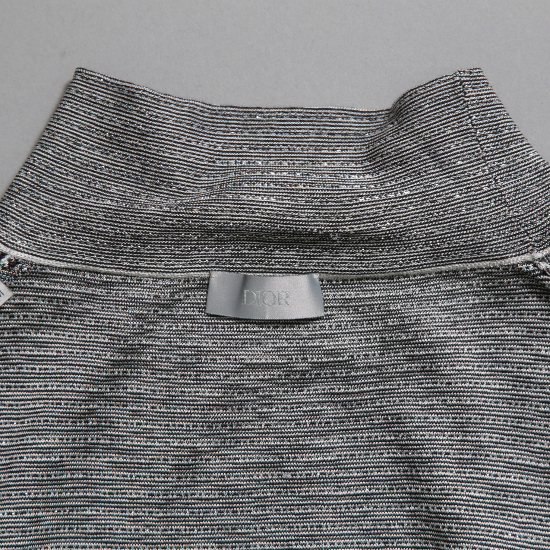 Dior ディオール / 19AW CD刺繍 ラメボーダーニット / 長袖ニット / 943M665AT050 / size M (GRAY)