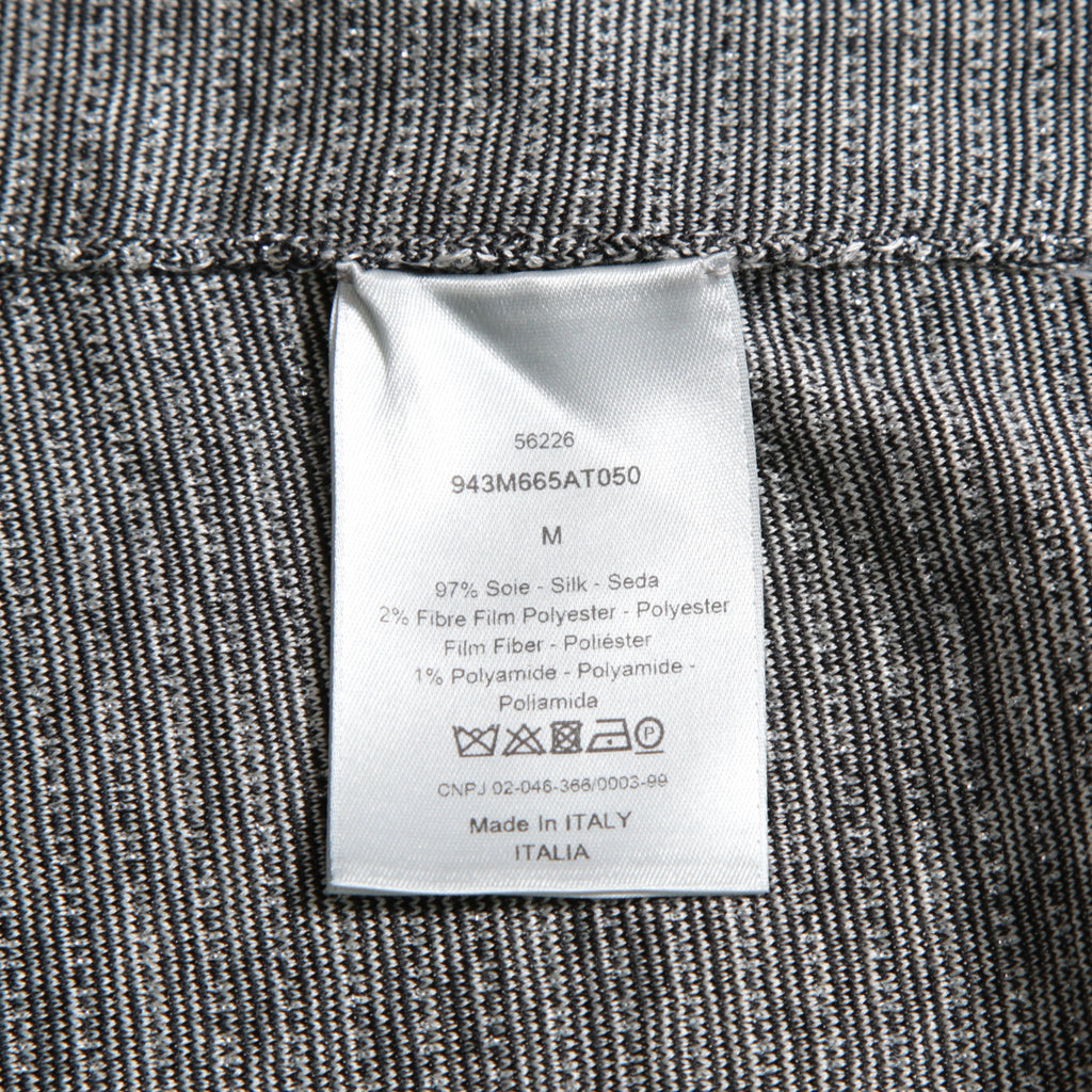 Dior ディオール / 19AW CD刺繍 ラメボーダーニット / 長袖ニット / 943M665AT050 / size M (GRAY)