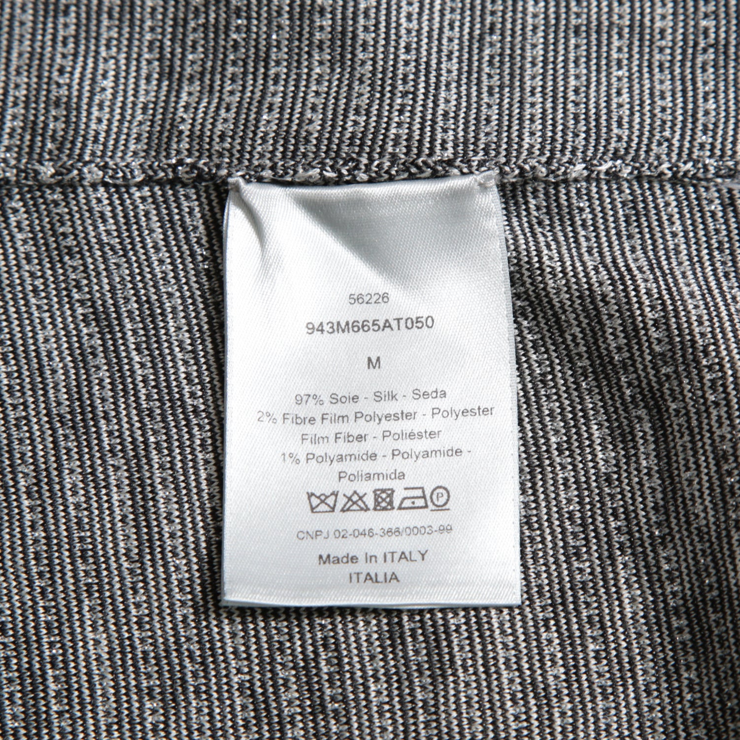 Dior ディオール / 19AW CD刺繍 ラメボーダーニット / 長袖ニット / 943M665AT050 / size M (GRAY)