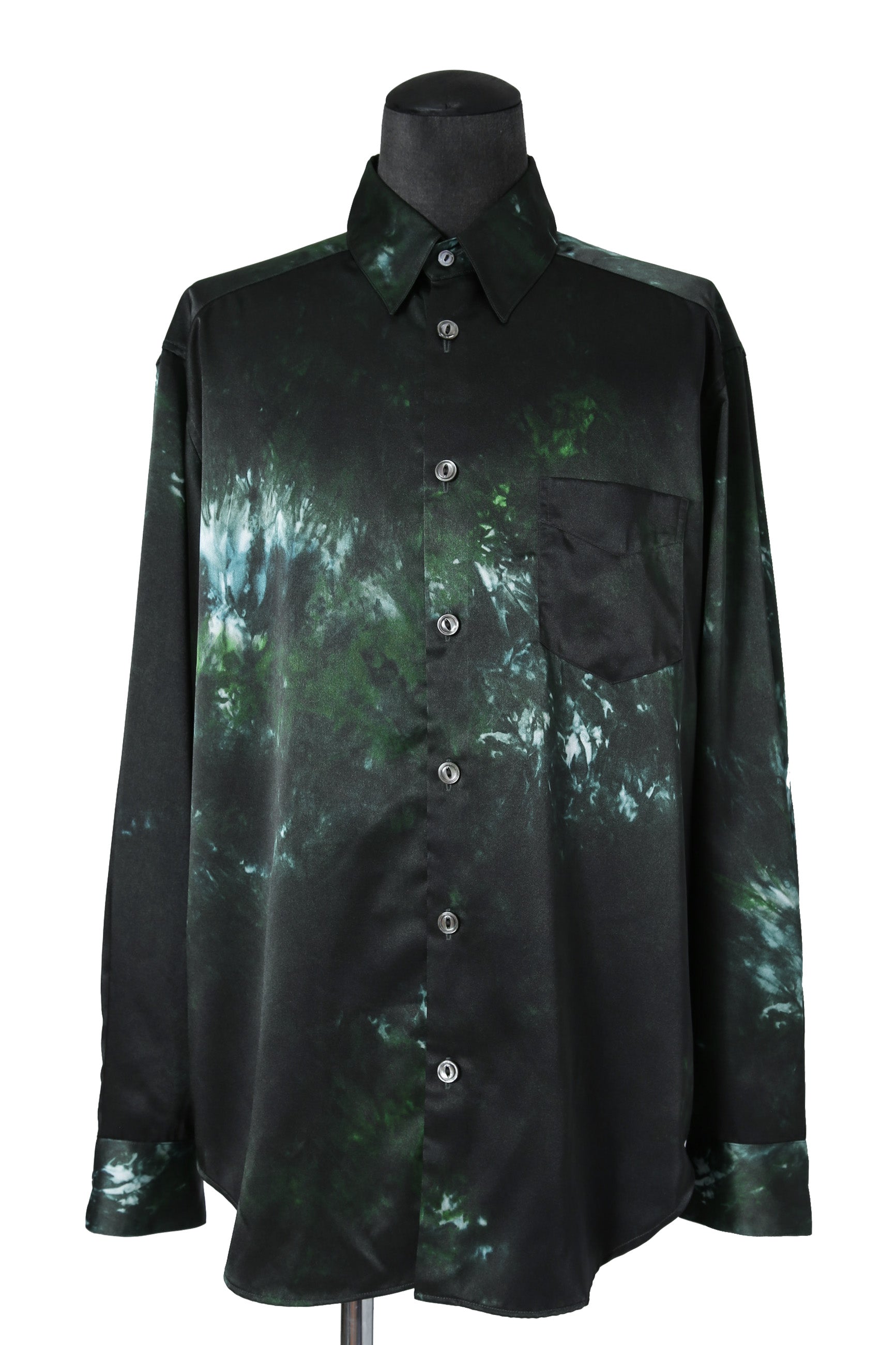 新品 SUBLATIONS サブレーションズ / GRAPHIC PRINT REGULAR FIT SHIRT / 長袖 プリント シャツ / size 2 (GREEN)