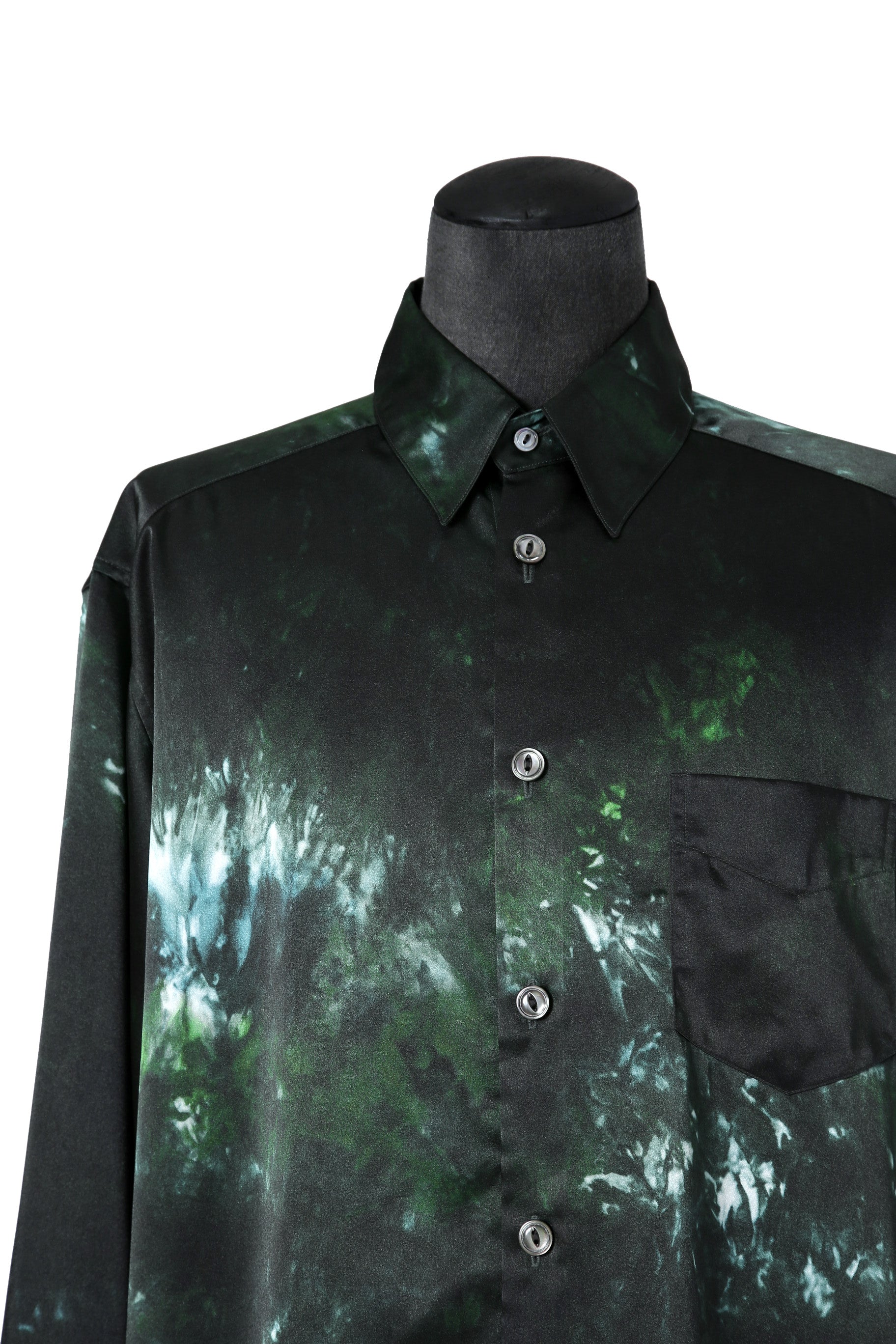 新品 SUBLATIONS サブレーションズ / GRAPHIC PRINT REGULAR FIT SHIRT / 長袖 プリント シャツ / size 2 (GREEN)