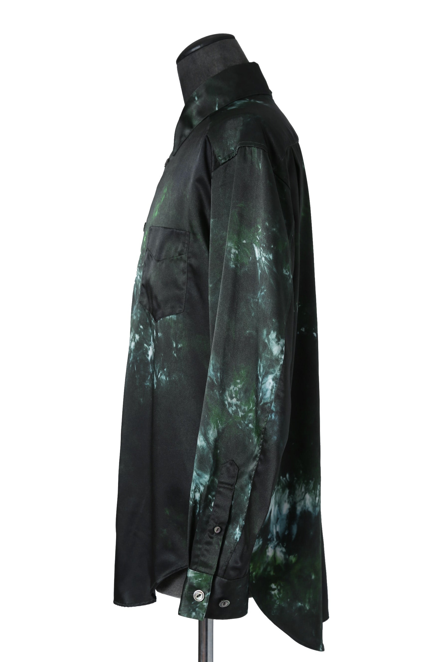 新品 SUBLATIONS サブレーションズ / GRAPHIC PRINT REGULAR FIT SHIRT / 長袖 プリント シャツ / size 2 (GREEN)