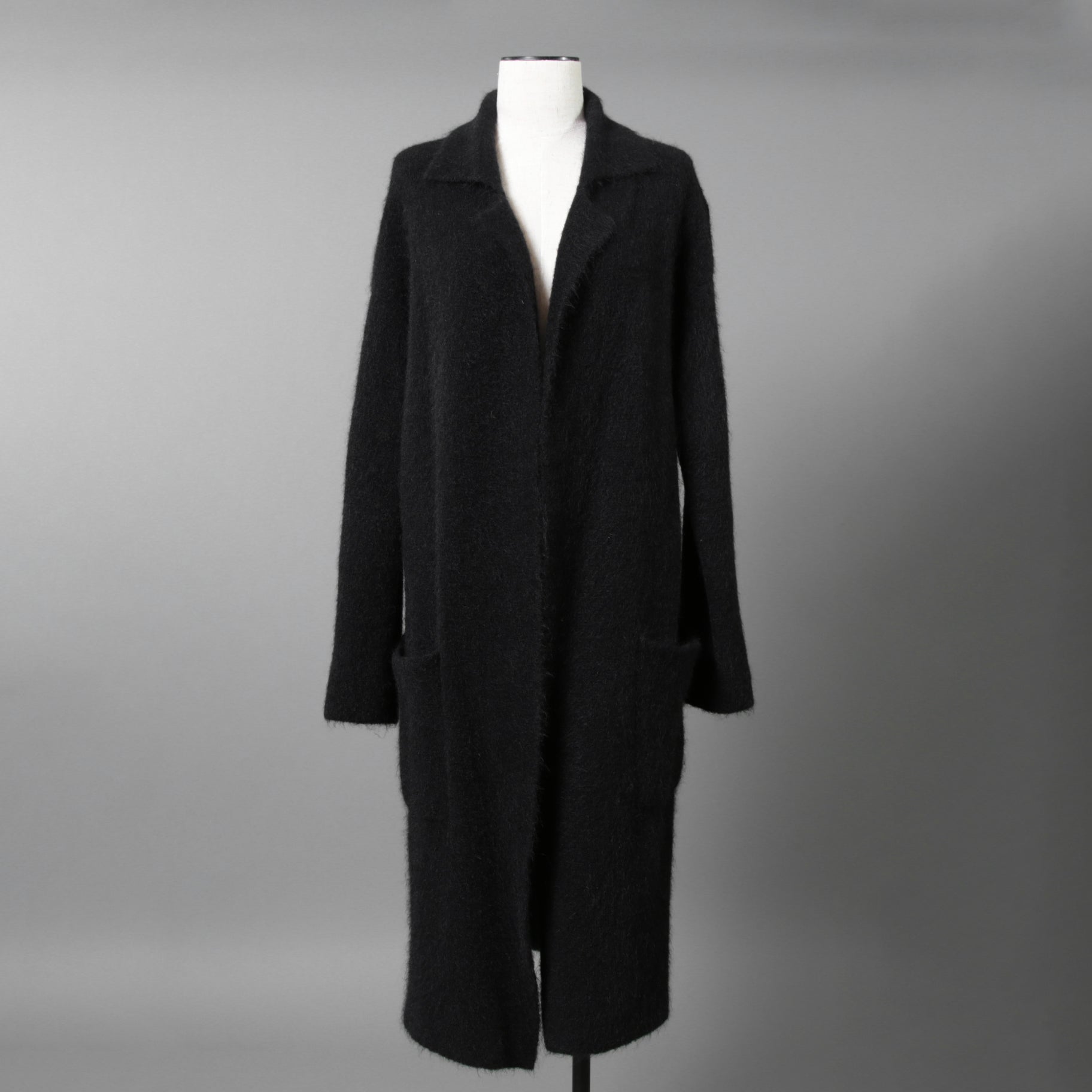 Cruchiani クルチアーニ / 美品 モヘア ニット ロングコート / size 42 (BLACK) レディース