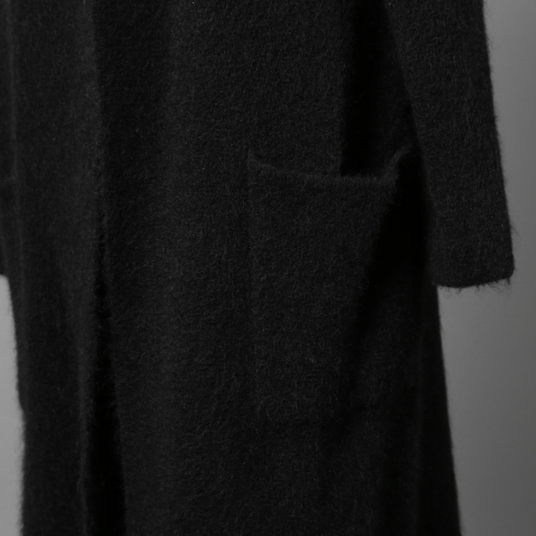 Cruchiani クルチアーニ / 美品 モヘア ニット ロングコート / size 42 (BLACK) レディース