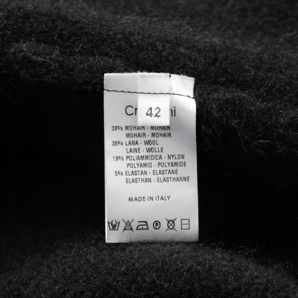 Cruchiani クルチアーニ / 美品 モヘア ニット ロングコート / size 42 (BLACK) レディース