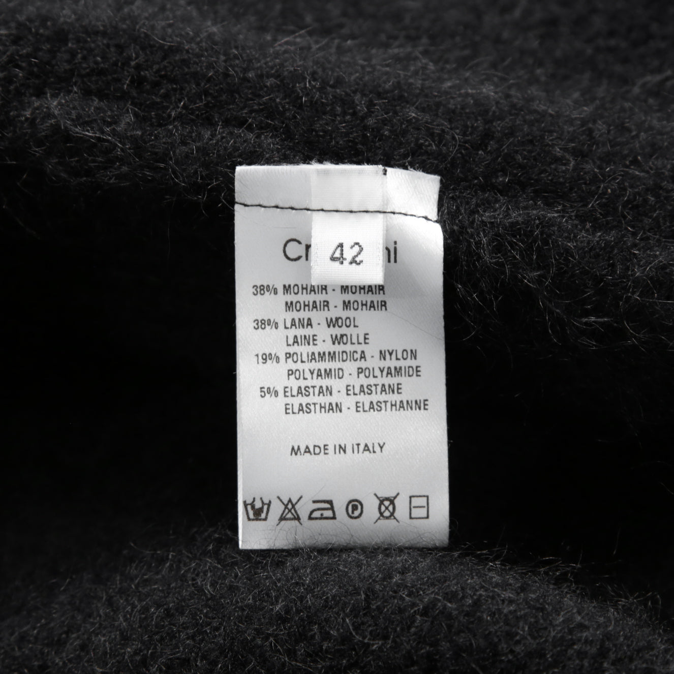 Cruchiani クルチアーニ / 美品 モヘア ニット ロングコート / size 42 (BLACK) レディース