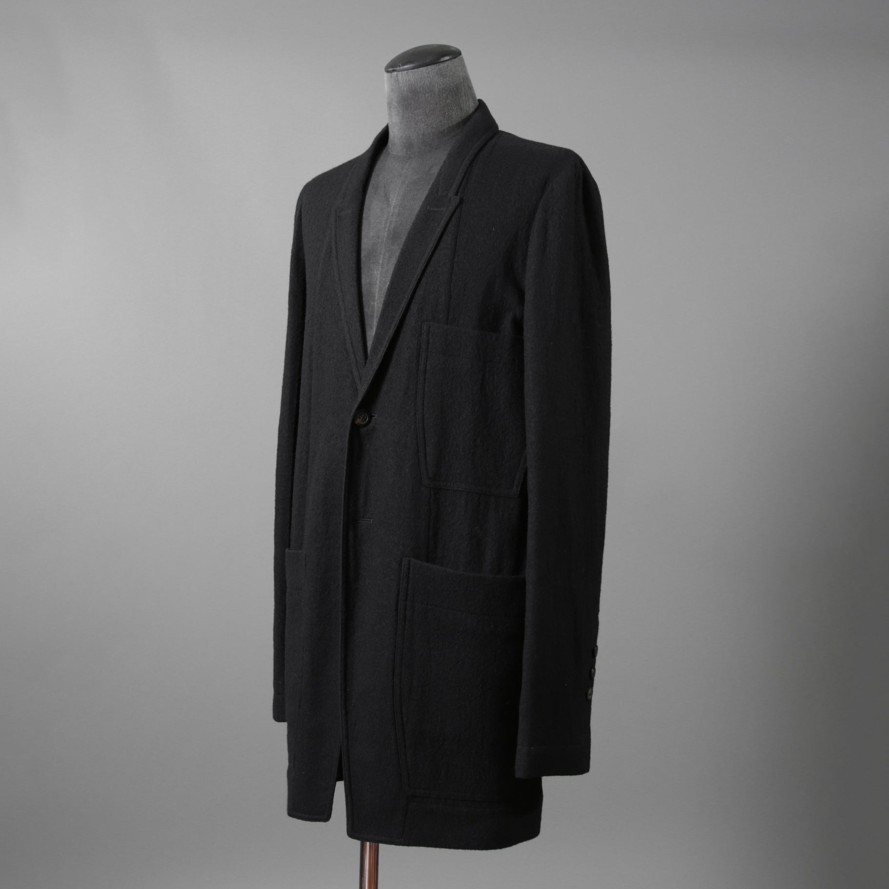 Rick Owens リックオウエンス / 21FW GETHSEMANE / 美品 LIDO JACKET / コットンウール フランネル / RU02A5723-WCF / size 46 (BLACK)