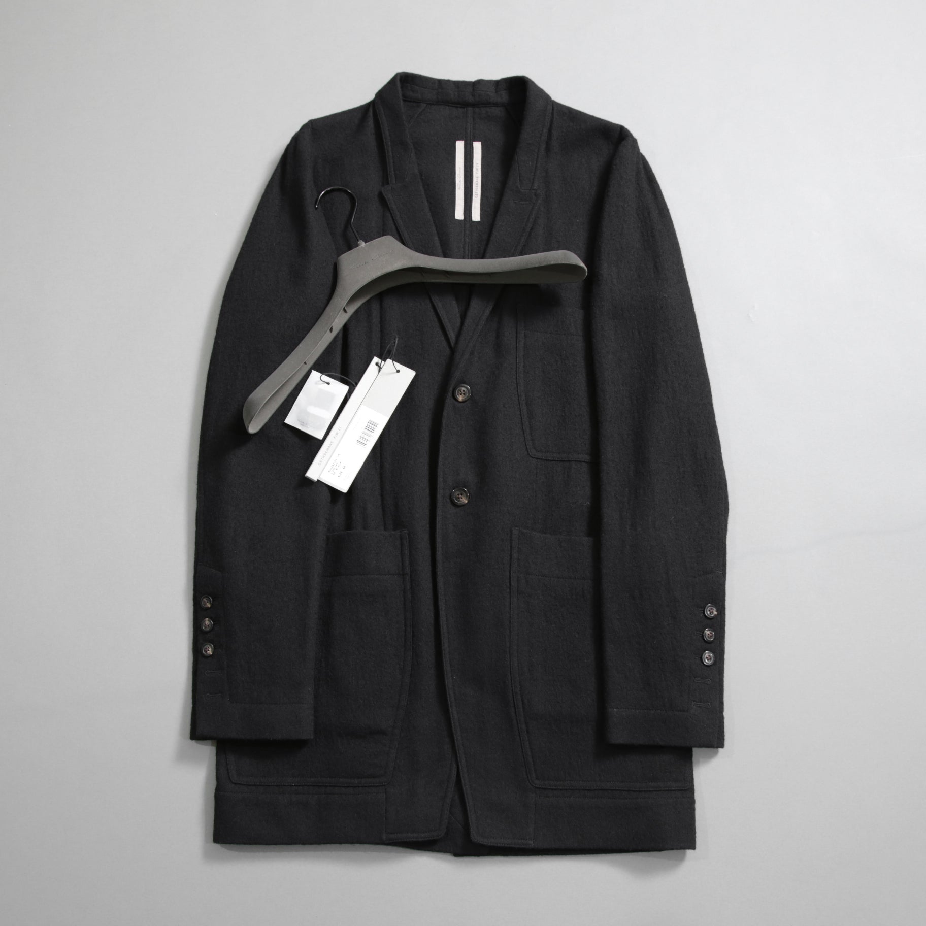 Rick Owens リックオウエンス / 21FW GETHSEMANE / 美品 LIDO JACKET / コットンウール フランネル / RU02A5723-WCF / size 46 (BLACK)