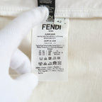 極上美品 FENDI フェンディ / 21SS カーリグラフィー ハイウエスト デニム ショートパンツ タック入り / FLP635 AGUE / size 42 (XL) WHITE