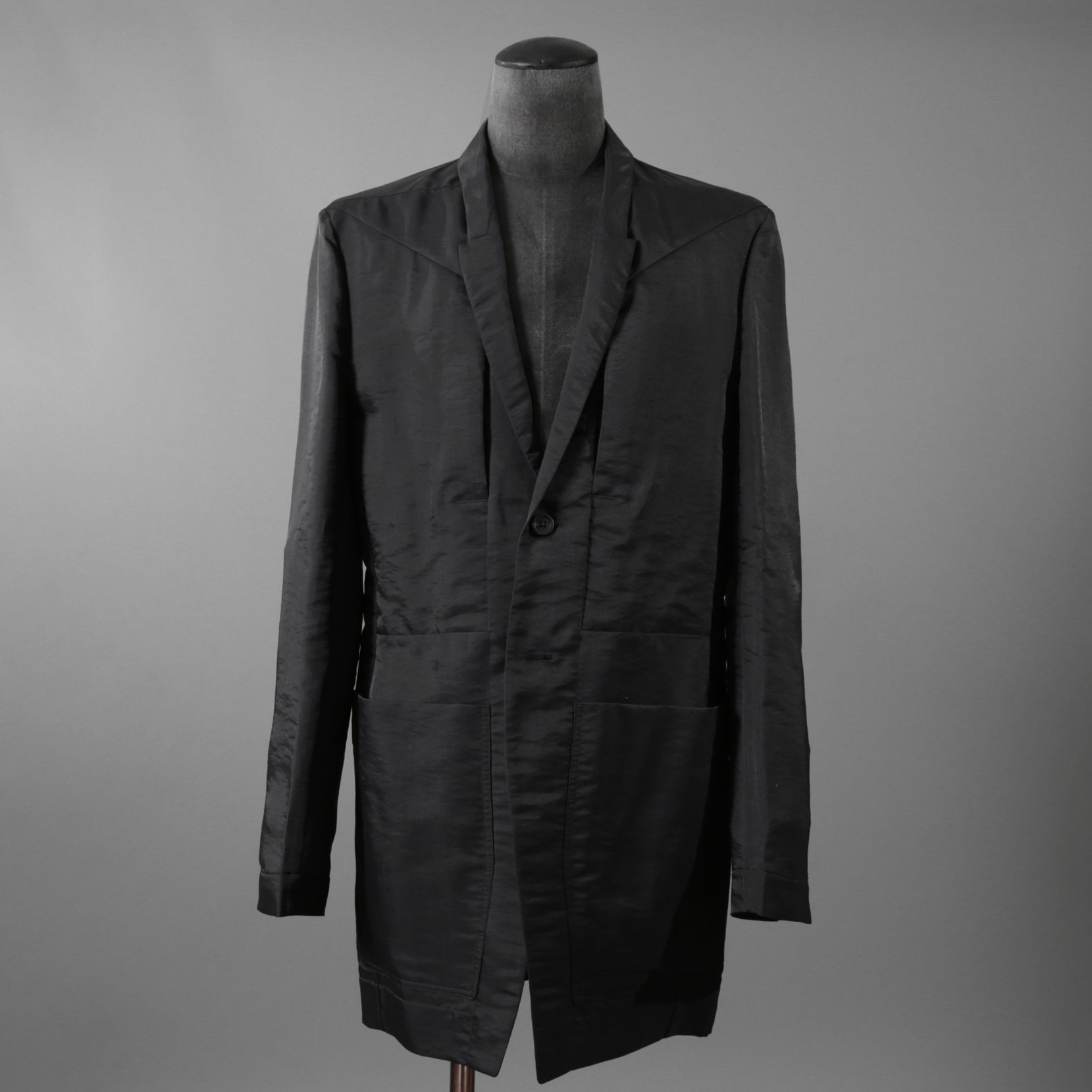 Rick Owens リックオウエンス / 24SS LIDO / 美品 FOGPOCKET BLAZER / シルク混 / RU01D3723-SN / size 48 (BLACK) ジャケット