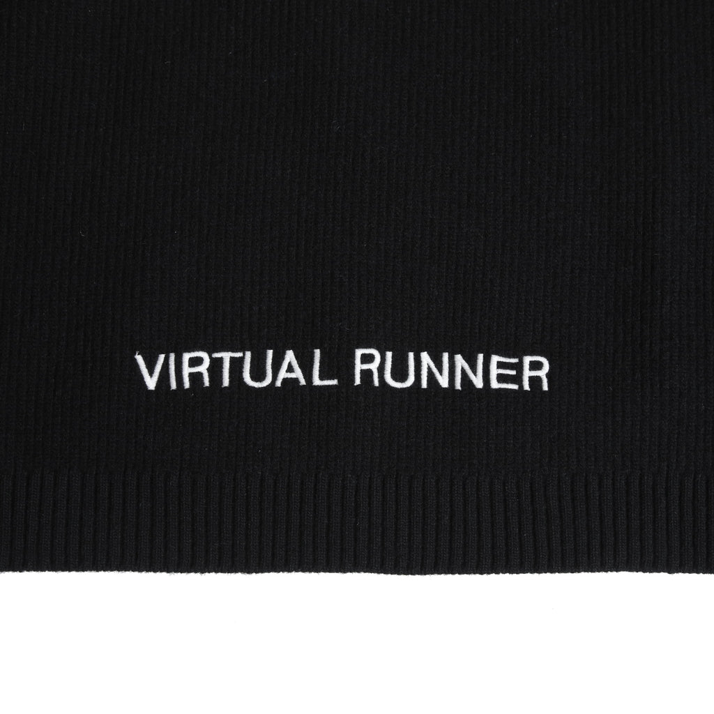 新品 Valentino Galavani ヴァレンティノ 22AW バーチャルランナー エンブロイダリー ウール ニット パーカー XV3KC19B84Y / size M BLACK
