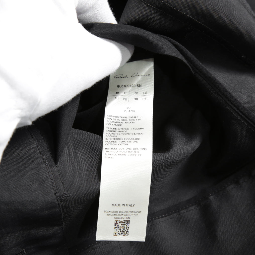 Rick Owens リックオウエンス / 24SS LIDO / 美品 FOGPOCKET BLAZER / シルク混 / RU01D3723-SN / size 48 (BLACK) ジャケット