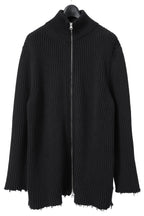 美品 MM6 エムエムシックス マルジェラ / ダメージ ドライバーズ ニット/ セーター 厚手 / S52GP0137 / size S (BLACK)