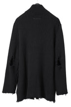 美品 MM6 エムエムシックス マルジェラ / ダメージ ドライバーズ ニット/ セーター 厚手 / S52GP0137 / size S (BLACK)