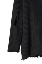 美品 MM6 エムエムシックス マルジェラ / ダメージ ドライバーズ ニット/ セーター 厚手 / S52GP0137 / size S (BLACK)