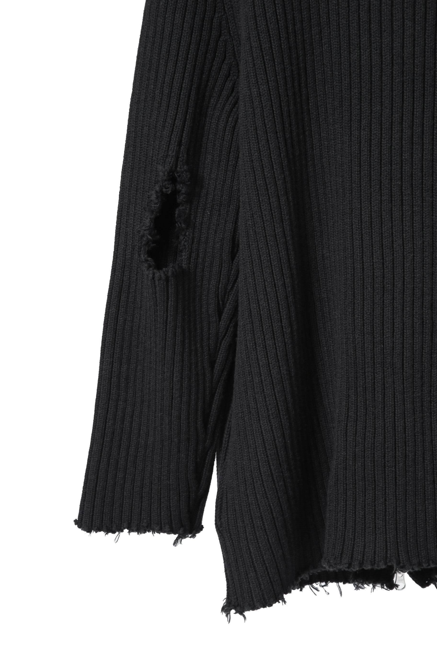 美品 MM6 エムエムシックス マルジェラ / ダメージ ドライバーズ ニット/ セーター 厚手 / S52GP0137 / size S (BLACK)