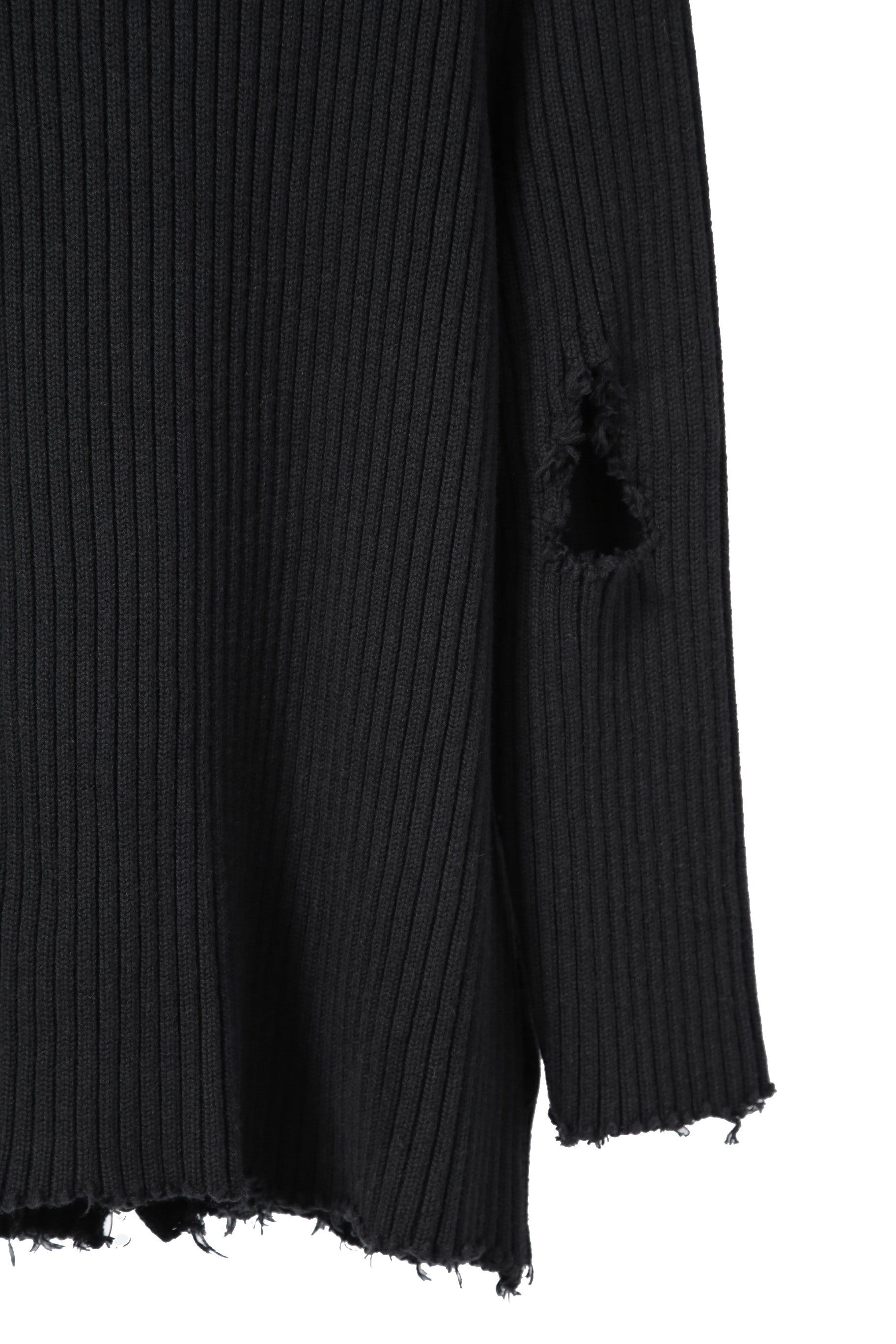 美品 MM6 エムエムシックス マルジェラ / ダメージ ドライバーズ ニット/ セーター 厚手 / S52GP0137 / size S (BLACK)
