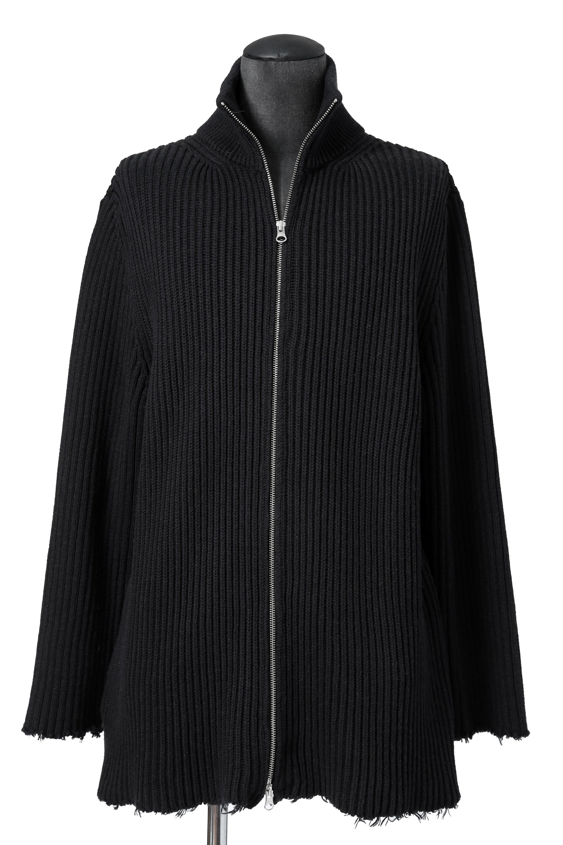 美品 MM6 エムエムシックス マルジェラ / ダメージ ドライバーズ ニット/ セーター 厚手 / S52GP0137 / size S (BLACK)