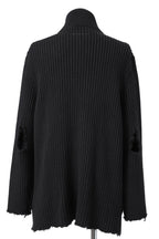 美品 MM6 エムエムシックス マルジェラ / ダメージ ドライバーズ ニット/ セーター 厚手 / S52GP0137 / size S (BLACK)