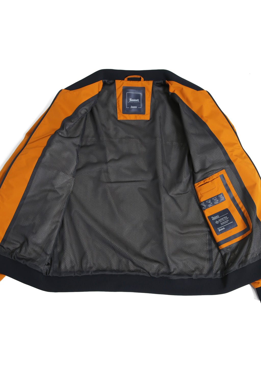 極上美品 HERNO ヘルノ / GORE-TEX ゴアテックス Laminar ラミナー ボンバー ジャケット / size 50 (L) ORANGE
