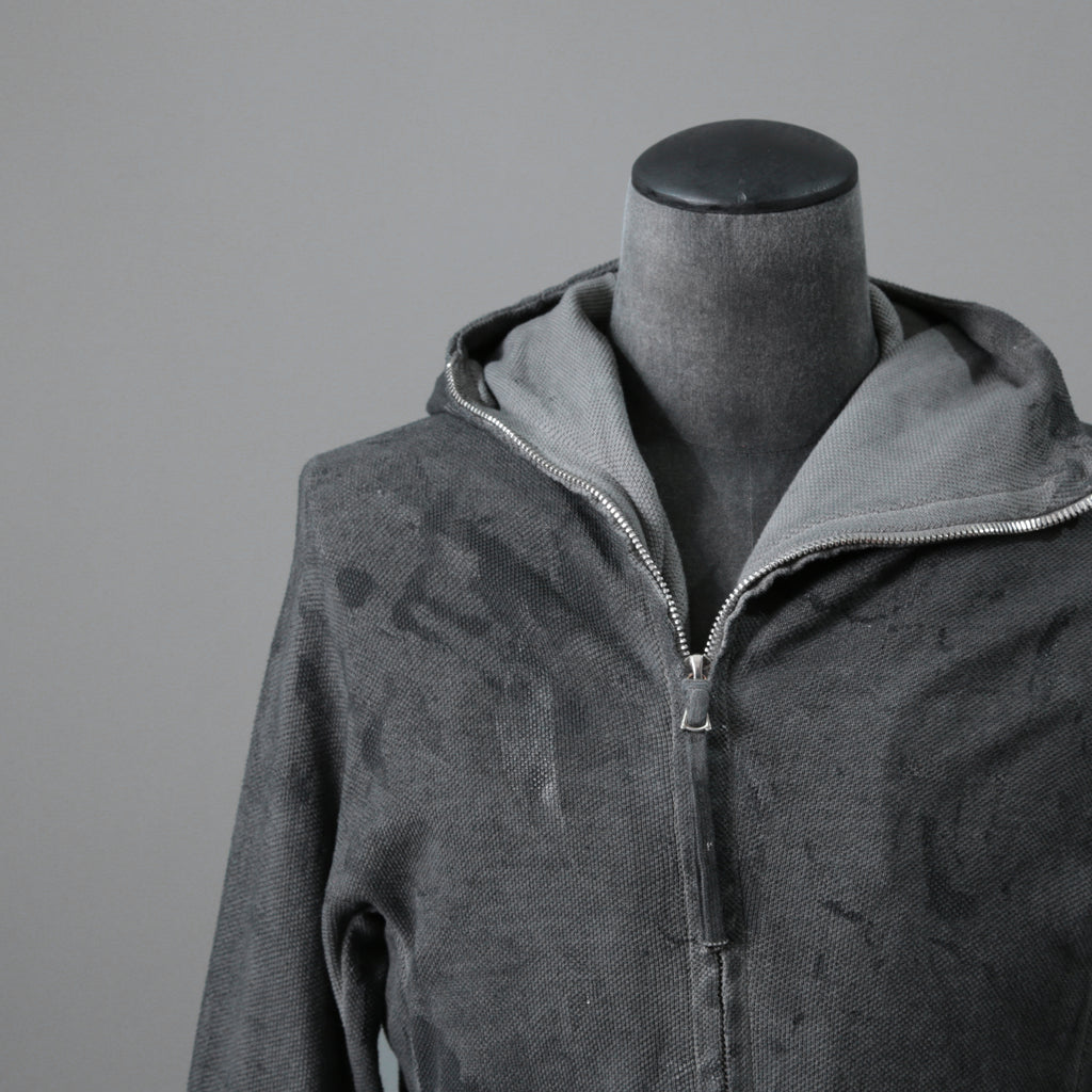 BORIS BIDJAN SABERI ボリスビジャンサベリ / 16SS ZIPPER2 OBJECT DYED / F0503M / ヴィニール コーティング パーカー / size S (DARK GRAY)