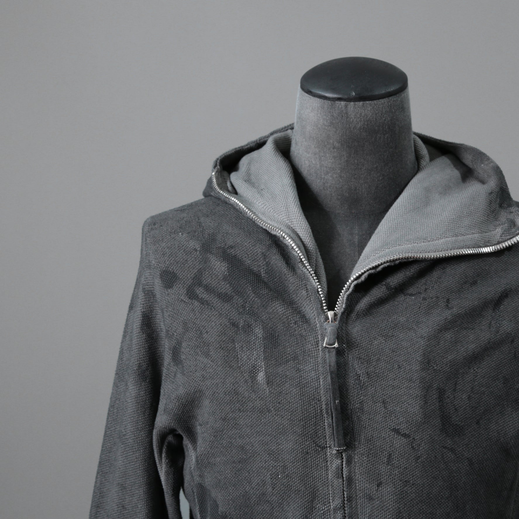 BORIS BIDJAN SABERI ボリスビジャンサベリ / 16SS ZIPPER2 OBJECT DYED / F0503M / ヴィニール コーティング パーカー / size S (DARK GRAY)