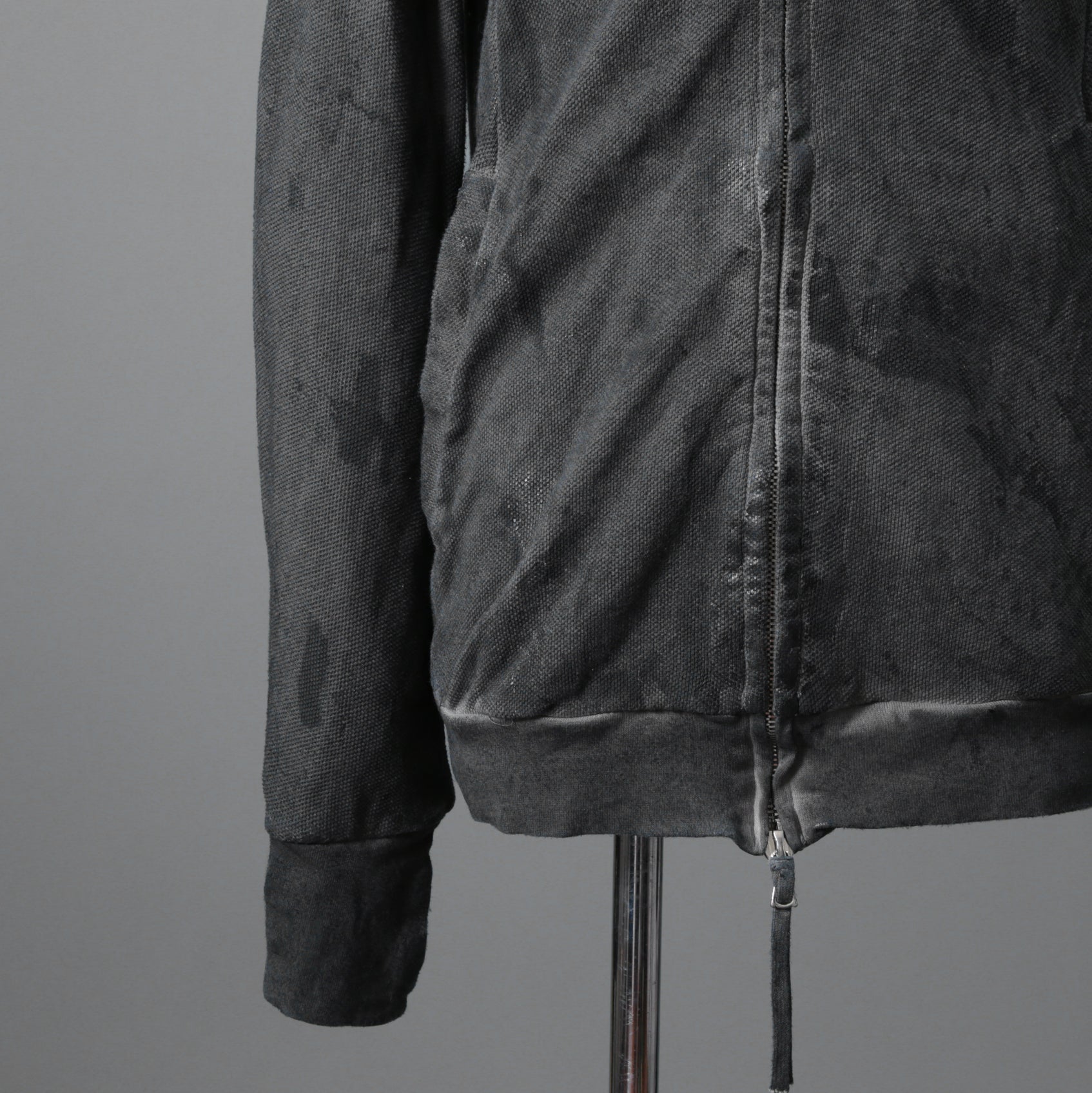 BORIS BIDJAN SABERI ボリスビジャンサベリ / 16SS ZIPPER2 OBJECT DYED / F0503M / ヴィニール コーティング パーカー / size S (DARK GRAY)
