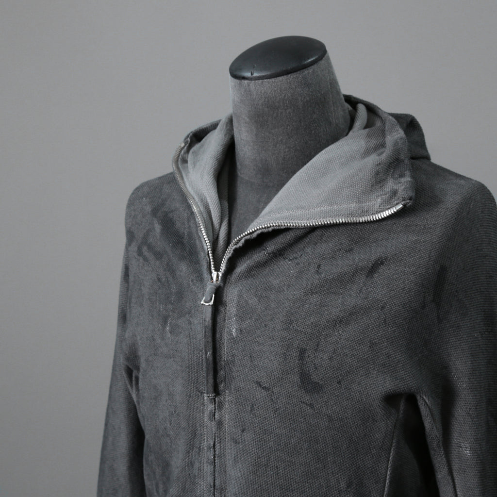 BORIS BIDJAN SABERI ボリスビジャンサベリ / 16SS ZIPPER2 OBJECT DYED / F0503M / ヴィニール コーティング パーカー / size S (DARK GRAY)