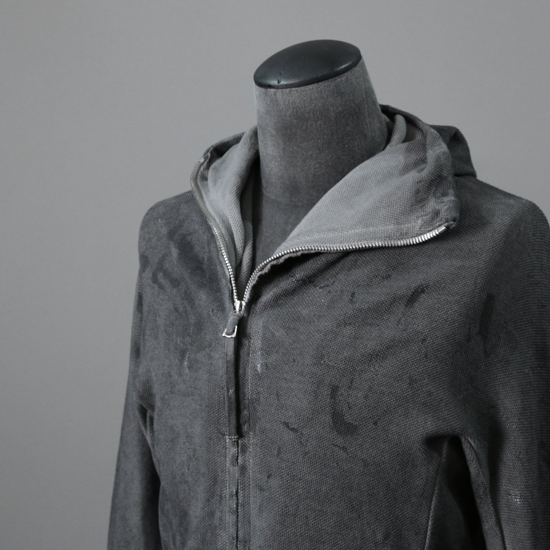 BORIS BIDJAN SABERI ボリスビジャンサベリ / 16SS ZIPPER2 OBJECT DYED / F0503M / ヴィニール コーティング パーカー / size S (DARK GRAY)