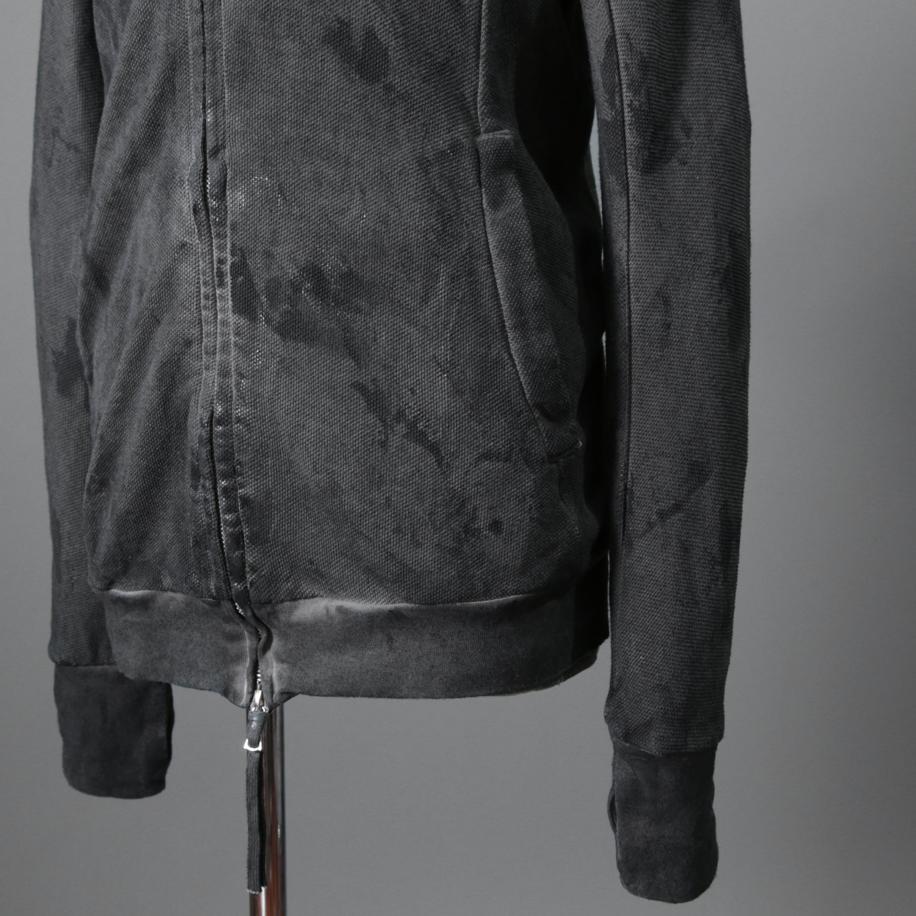 BORIS BIDJAN SABERI ボリスビジャンサベリ / 16SS ZIPPER2 OBJECT DYED / F0503M / ヴィニール コーティング パーカー / size S (DARK GRAY)