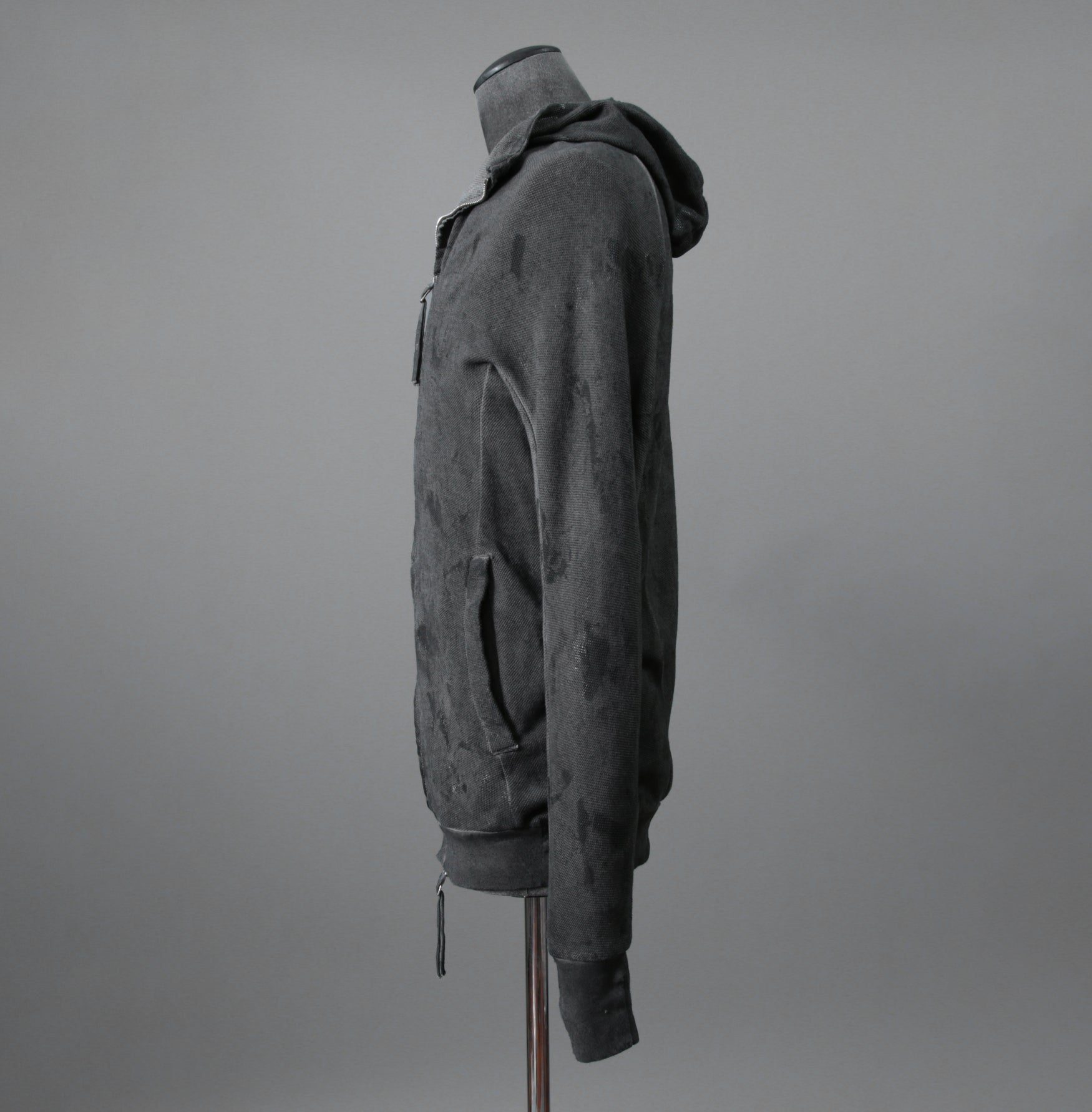 BORIS BIDJAN SABERI ボリスビジャンサベリ / 16SS ZIPPER2 OBJECT DYED / F0503M / ヴィニール コーティング パーカー / size S (DARK GRAY)