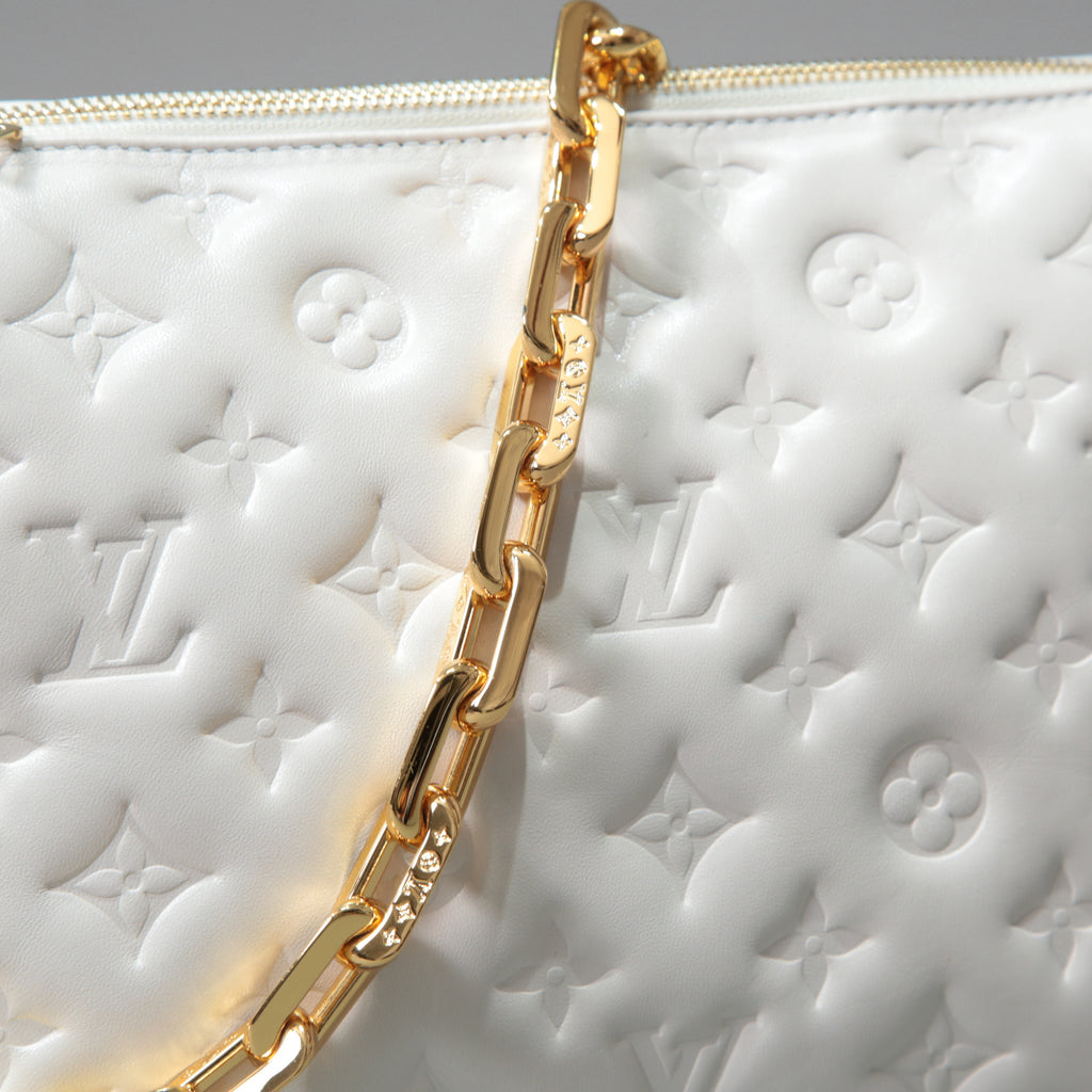 Louis Vuitton ルイヴィトン / 美品 クッサン PM / M21769 / WHITE 白 レザー ショルダーバッグ モノグラム