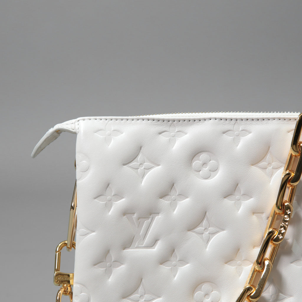 Louis Vuitton ルイヴィトン / 美品 クッサン PM / M21769 / WHITE 白 レザー ショルダーバッグ モノグラム