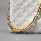 Louis Vuitton ルイヴィトン / 美品 クッサン PM / M21769 / WHITE 白 レザー ショルダーバッグ モノグラム