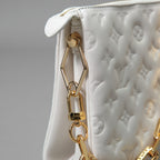 Louis Vuitton ルイヴィトン / 美品 クッサン PM / M21769 / WHITE 白 レザー ショルダーバッグ モノグラム