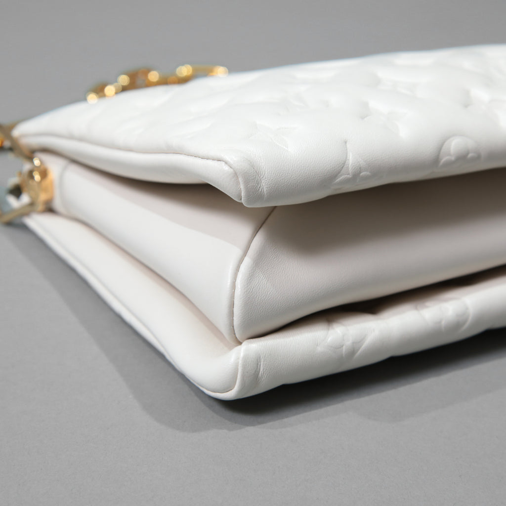 Louis Vuitton ルイヴィトン / 美品 クッサン PM / M21769 / WHITE 白 レザー ショルダーバッグ モノグラム