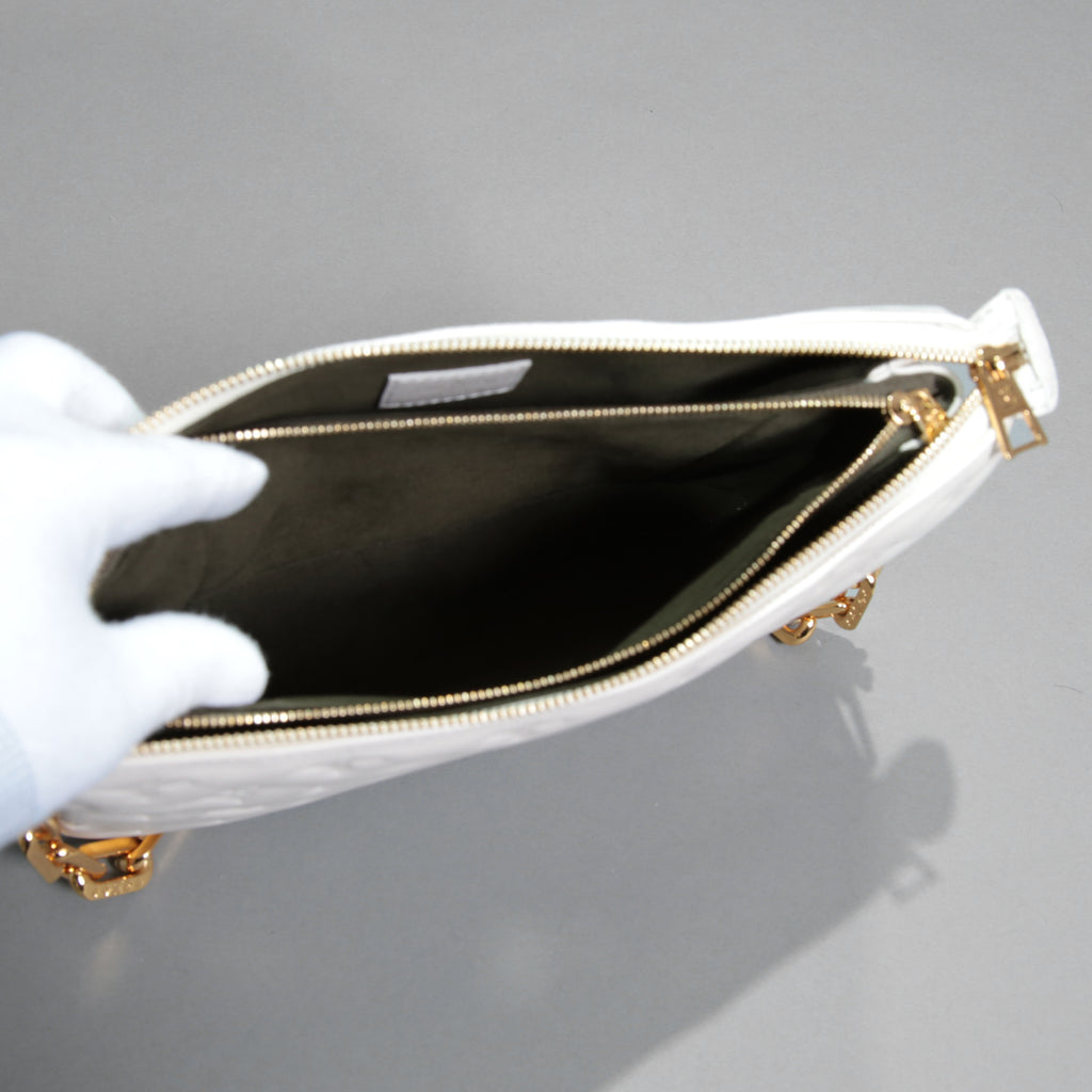 Louis Vuitton ルイヴィトン / 美品 クッサン PM / M21769 / WHITE 白 レザー ショルダーバッグ モノグラム